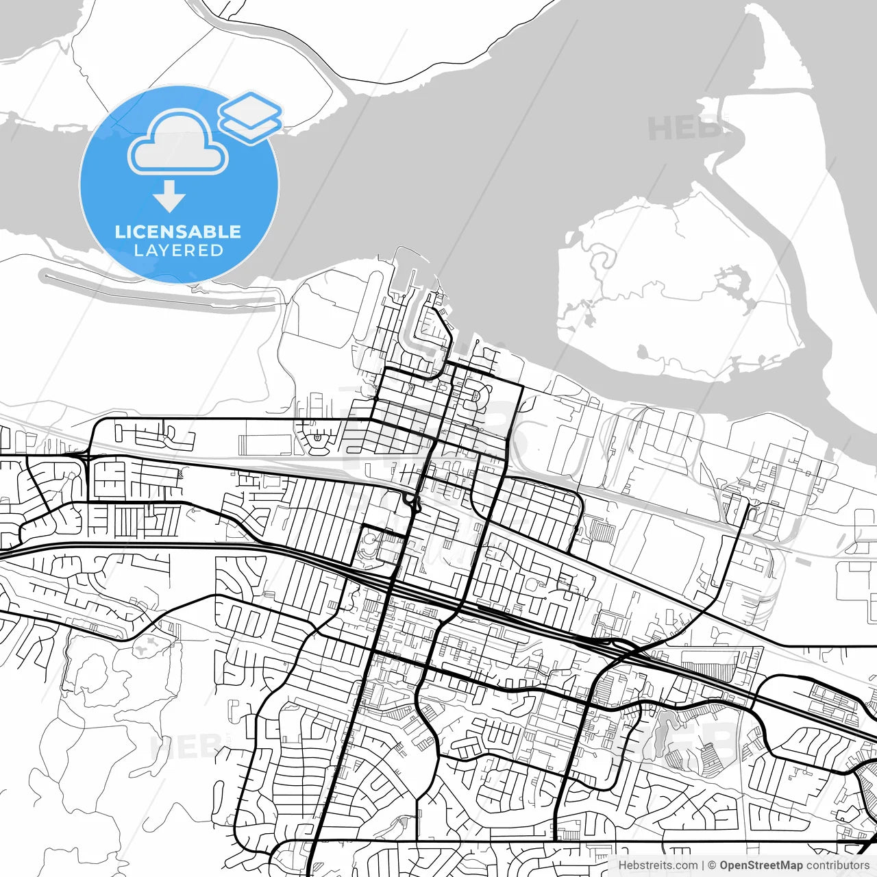Layered PDF map of Pittsburg, California, United States