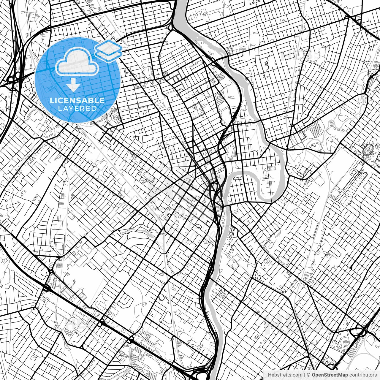 Layered PDF map of Passaic, New Jersey, United States