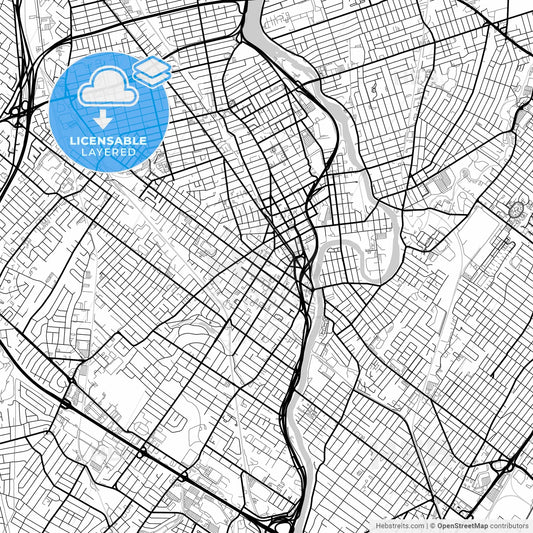 Layered PDF map of Passaic, New Jersey, United States