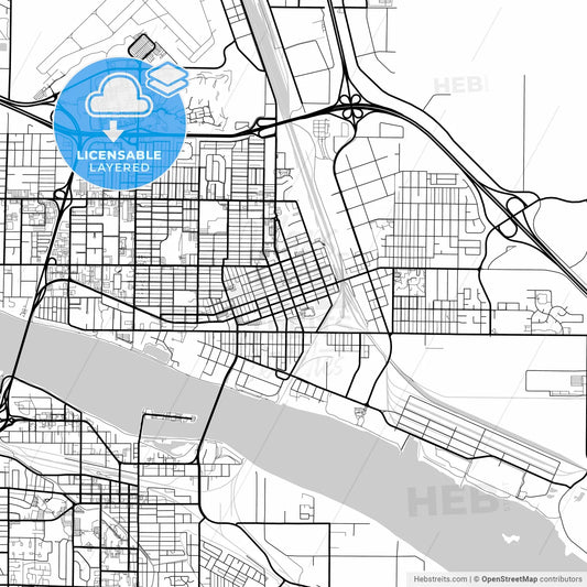 Layered PDF map of Pasco, Washington, United States
