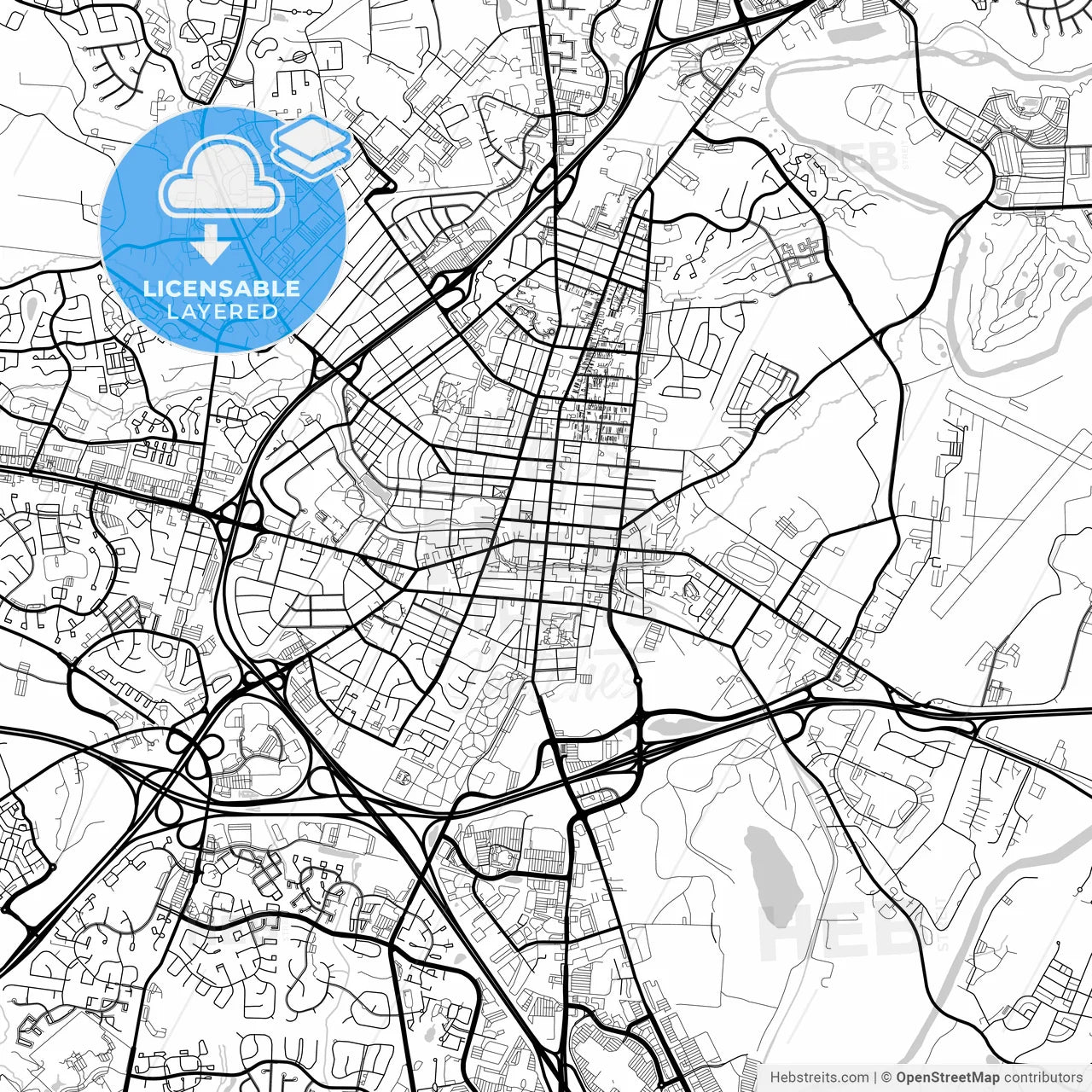 Layered PDF map of Frederick, Maryland, United States