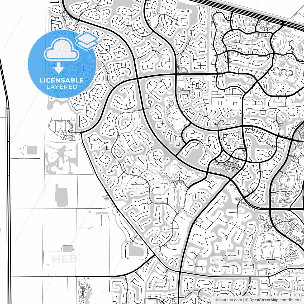 Layered PDF map of Weston, Florida, United States