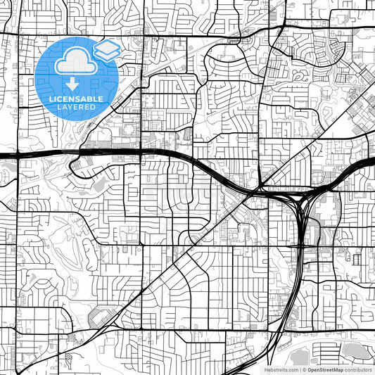 Layered PDF map of North Richland Hills, Texas, United States