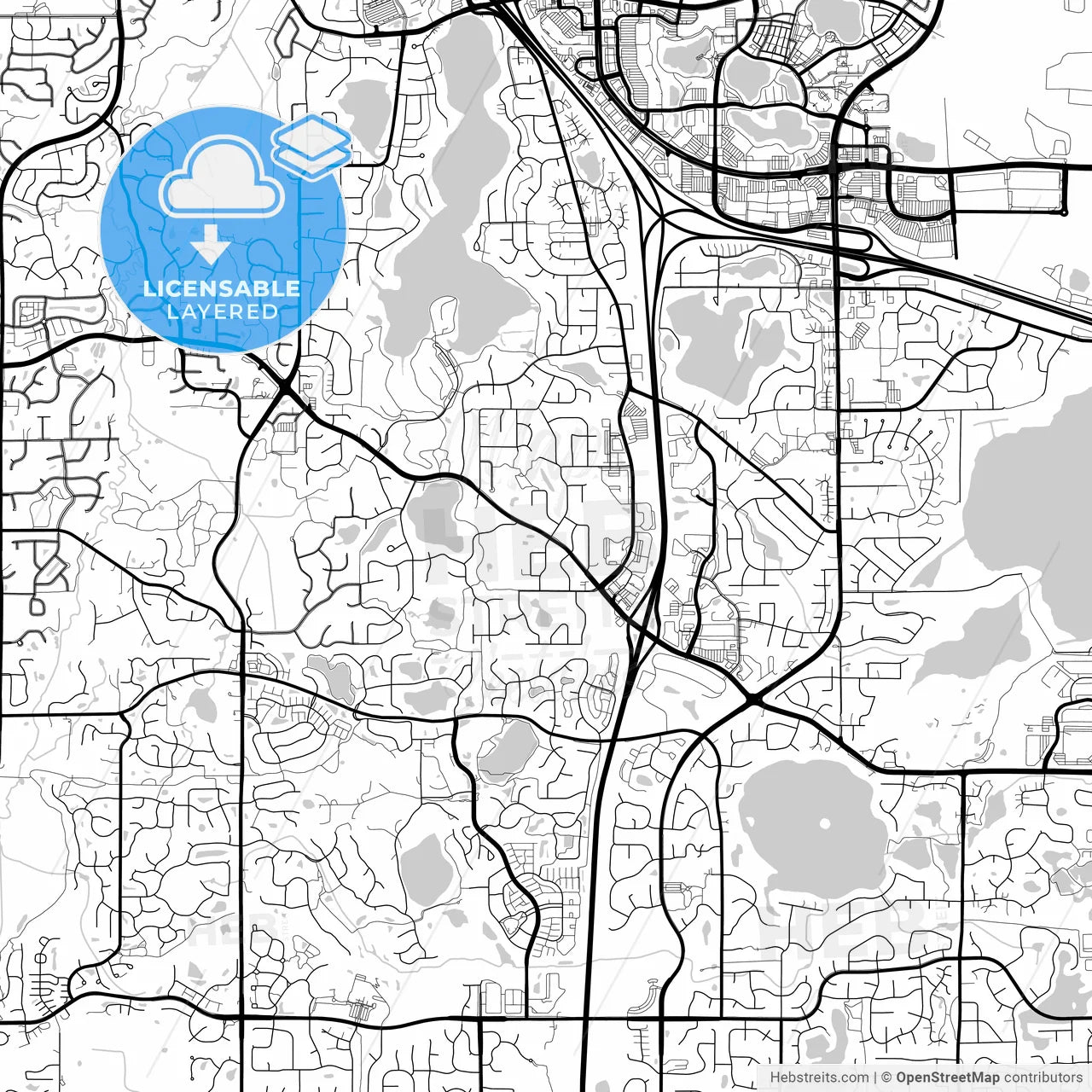 Layered PDF map of Maple Grove, Minnesota, United States