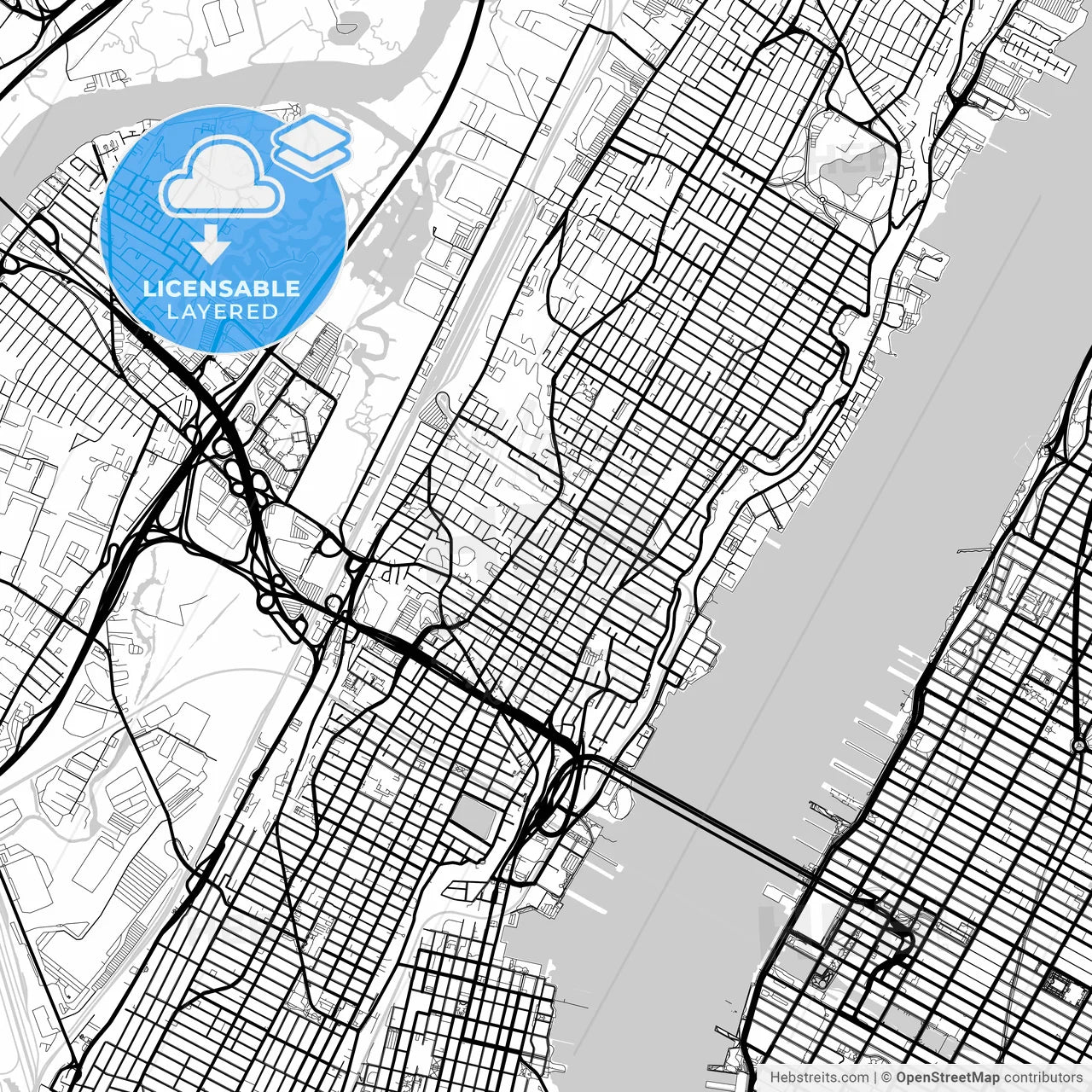 Layered PDF map of Union City, New Jersey, United States