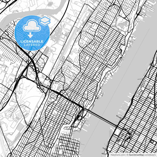 Layered PDF map of Union City, New Jersey, United States