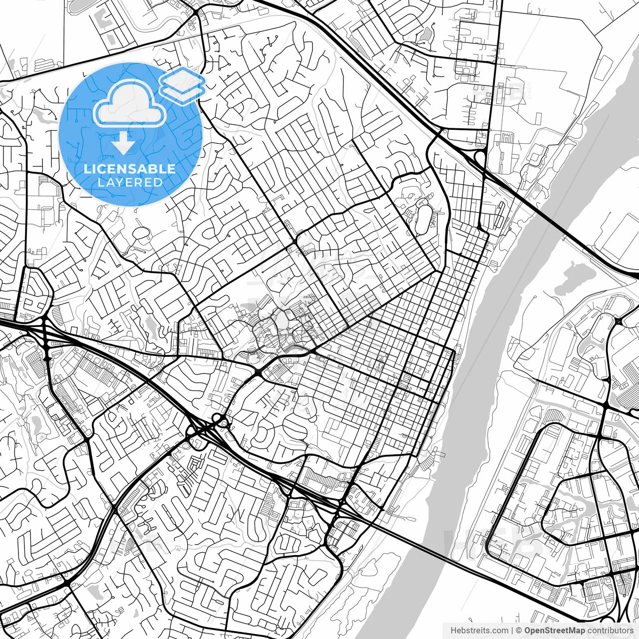 Layered PDF map of St. Charles, Missouri, United States