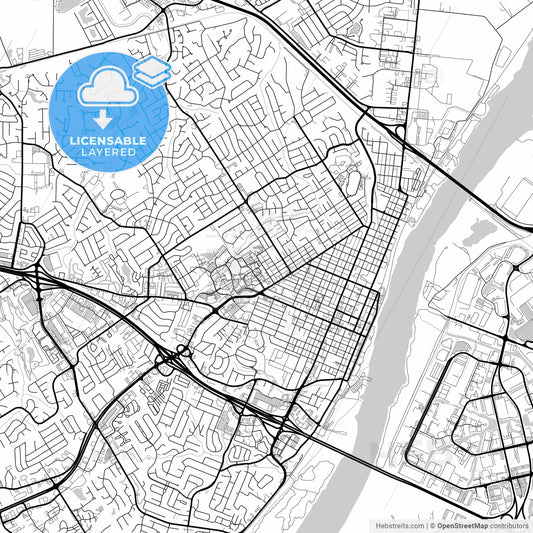 Layered PDF map of St. Charles, Missouri, United States