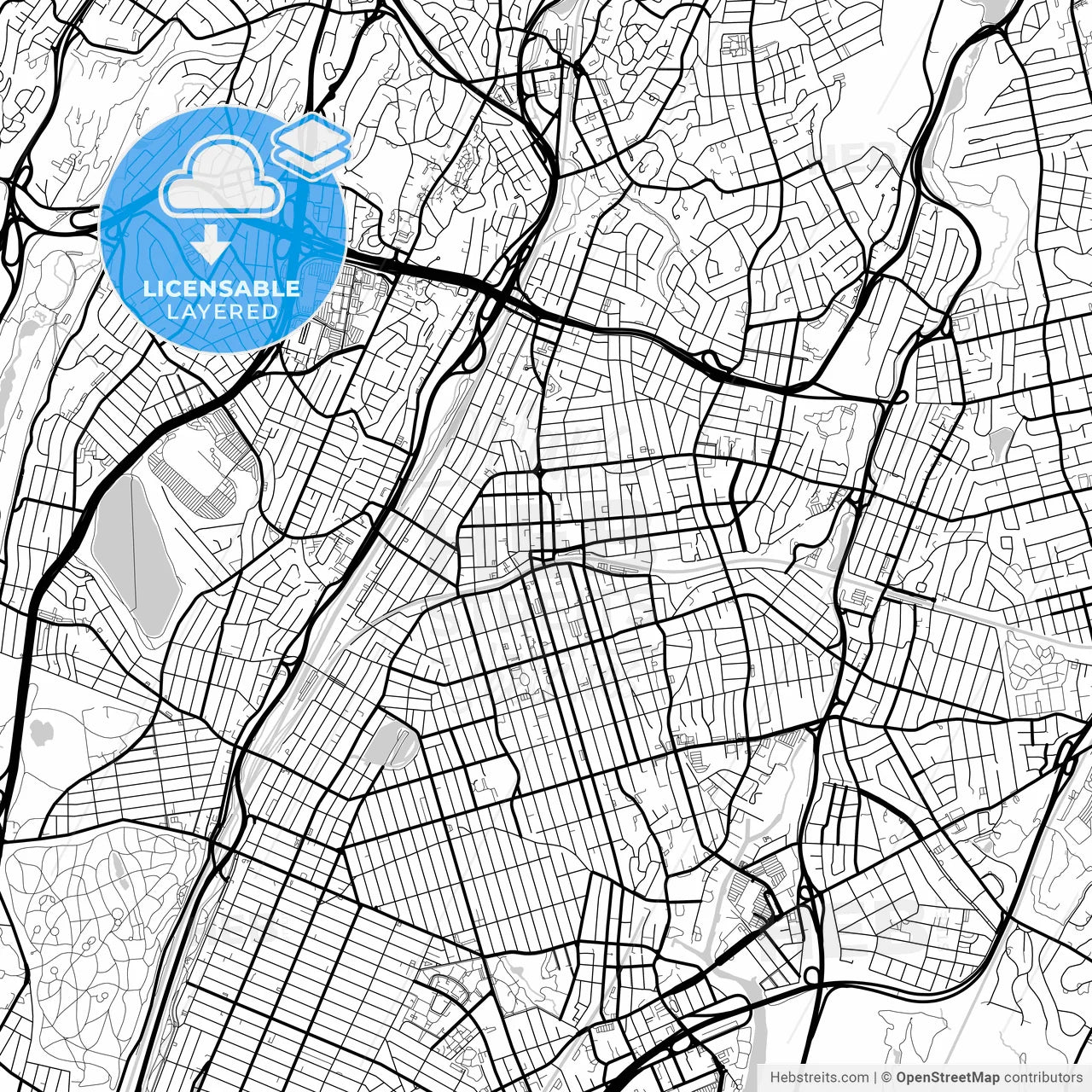 Layered PDF map of Mount Vernon, New York, United States