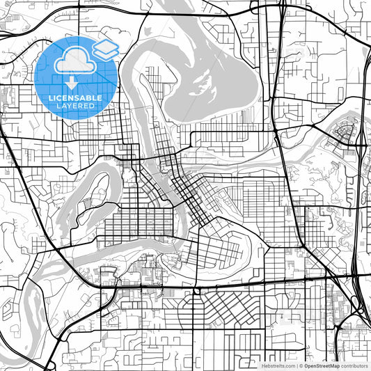 Layered PDF map of Eau Claire, Wisconsin, United States