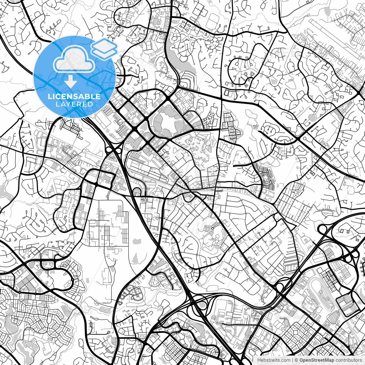 Layered PDF map of Gaithersburg, Maryland, United States