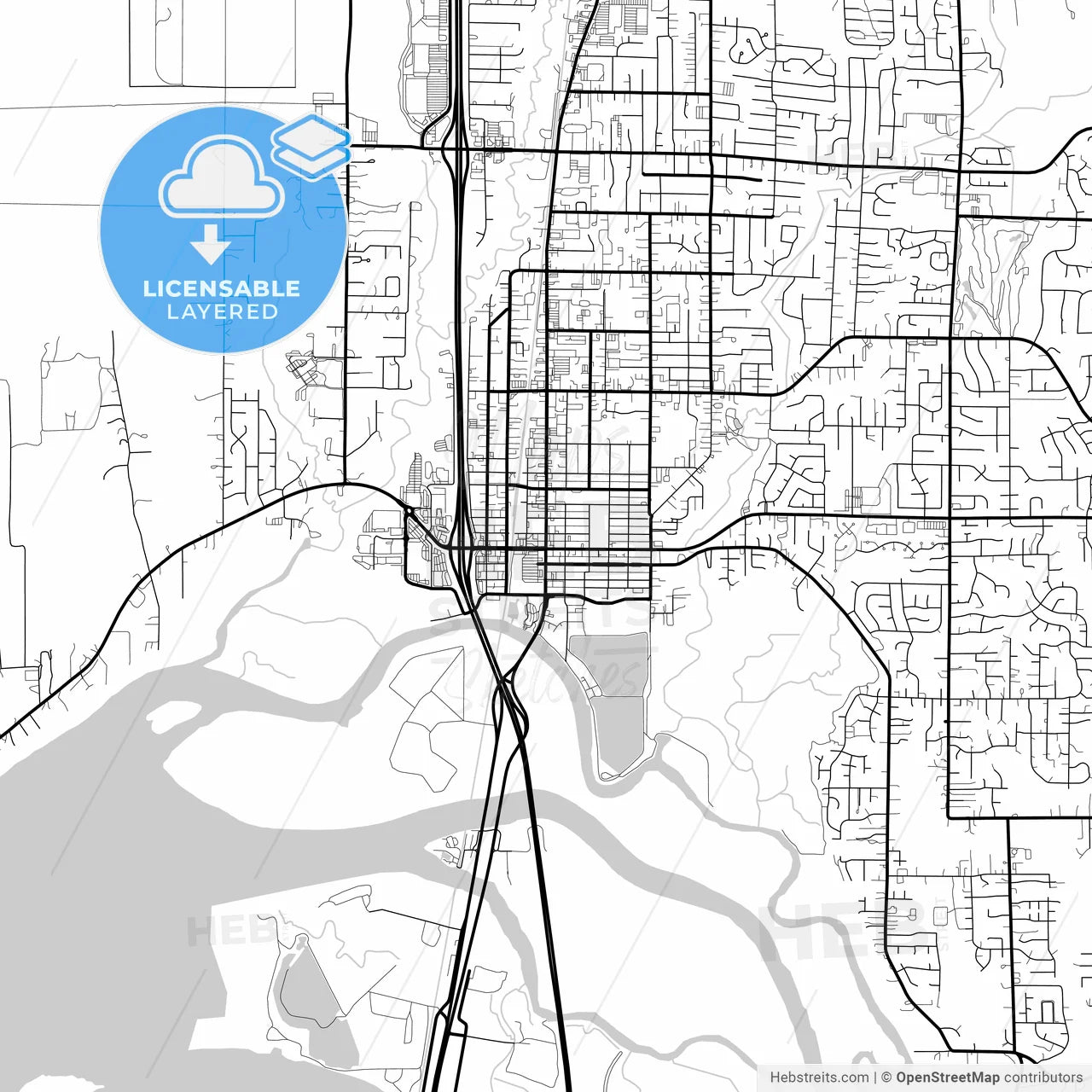 Layered PDF map of Marysville, Washington, United States