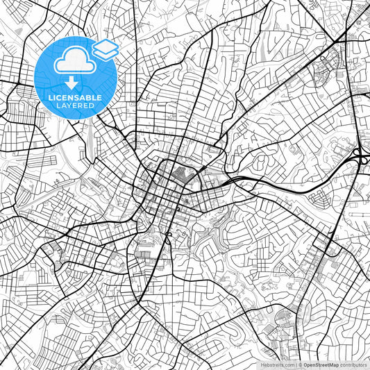 Layered PDF map of Greenville, South Carolina, United States