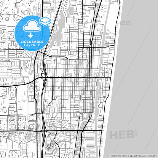 Layered PDF map of Delray Beach, Florida, United States