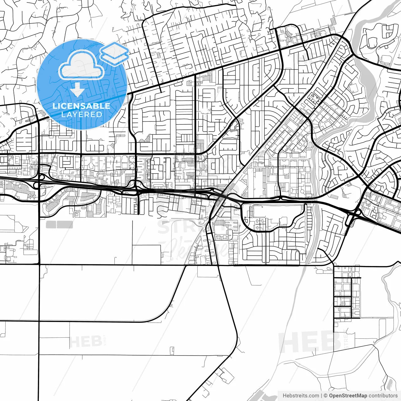 Layered PDF map of Camarillo, California, United States