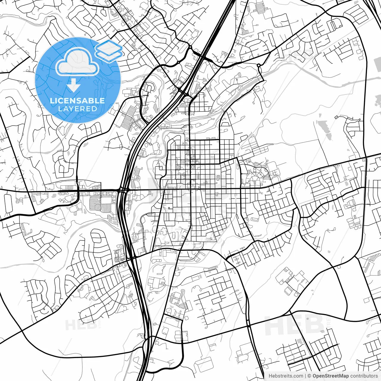 Layered PDF map of Georgetown, Texas, United States