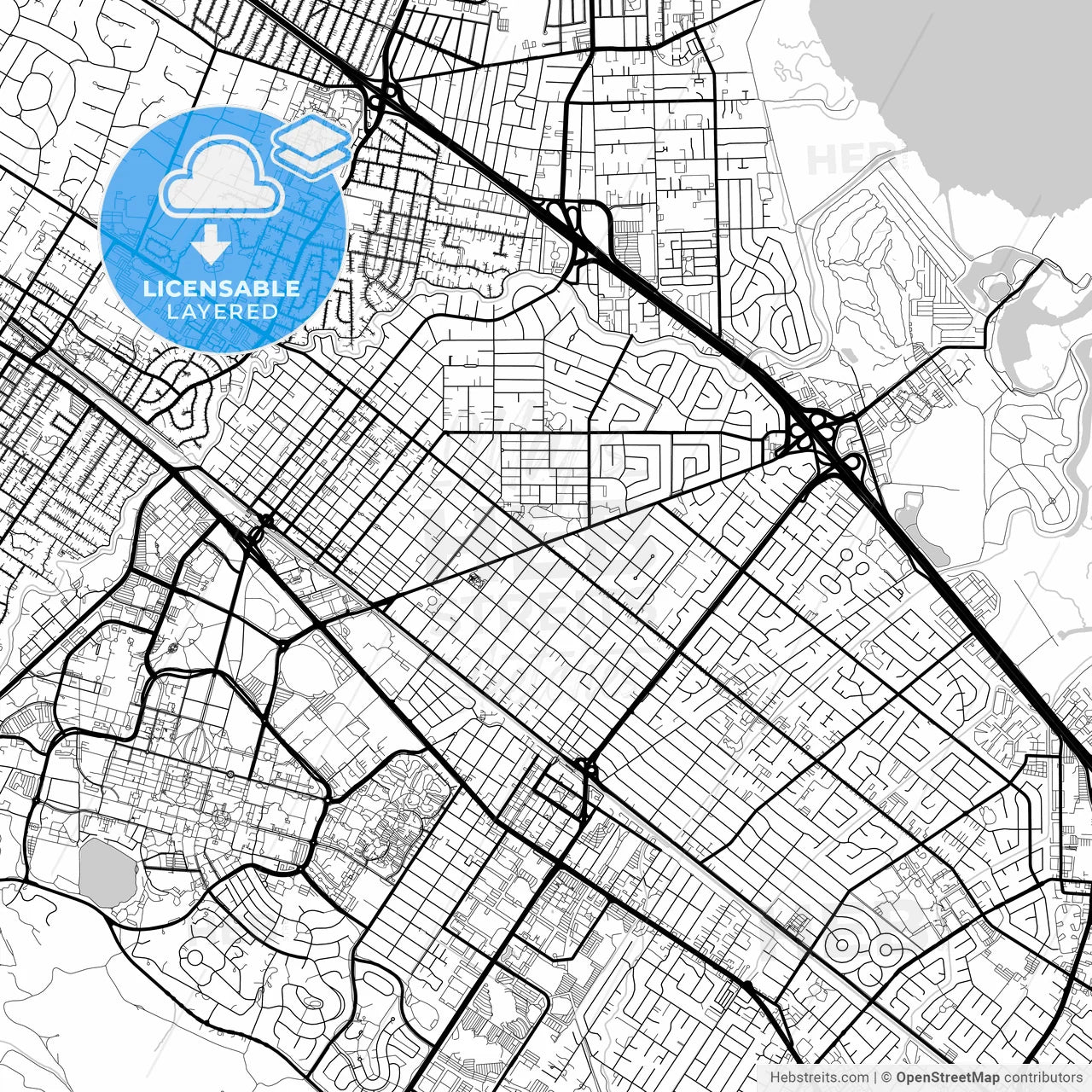 Layered PDF map of Palo Alto, California, United States