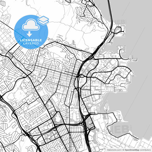 Layered PDF map of South San Francisco, California, United States