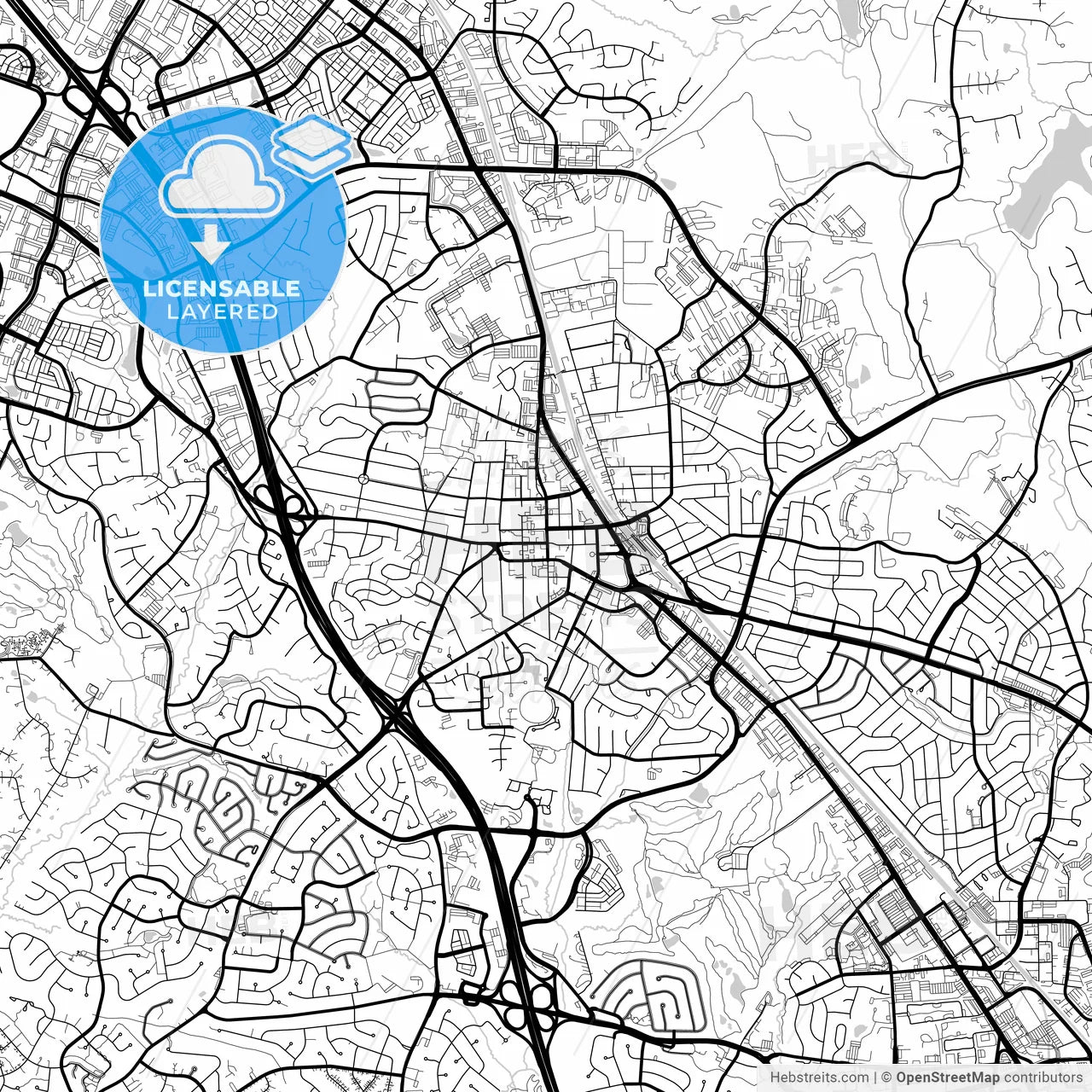 Layered PDF map of Rockville, Maryland, United States