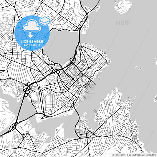 Layered PDF map of Portland, Maine, United States