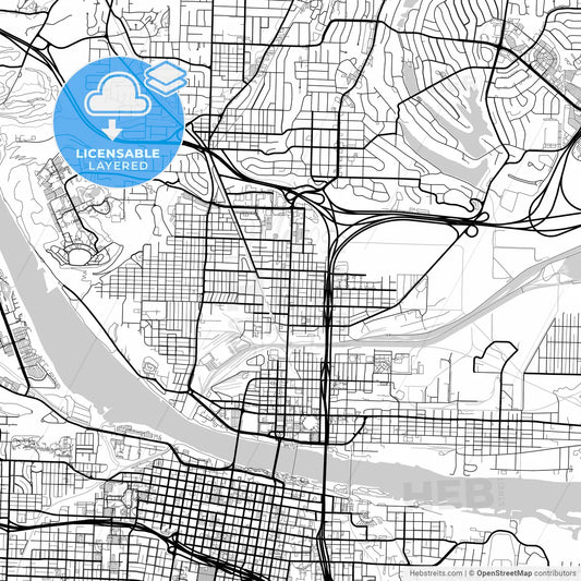Layered PDF map of North Little Rock, Arkansas, United States