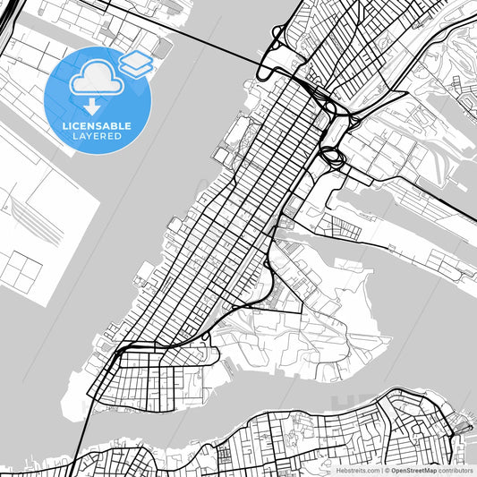 Layered PDF map of Bayonne, New Jersey, United States