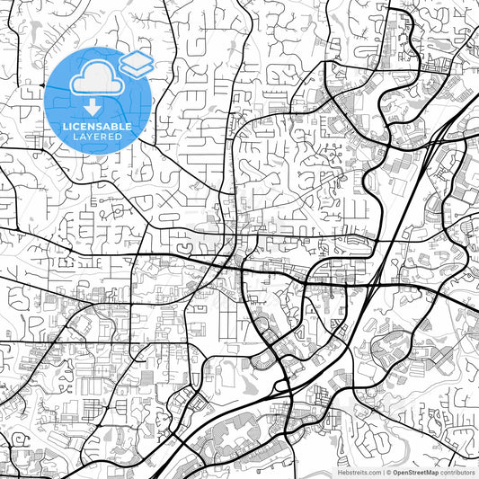 Layered PDF map of Alpharetta, Georgia, United States