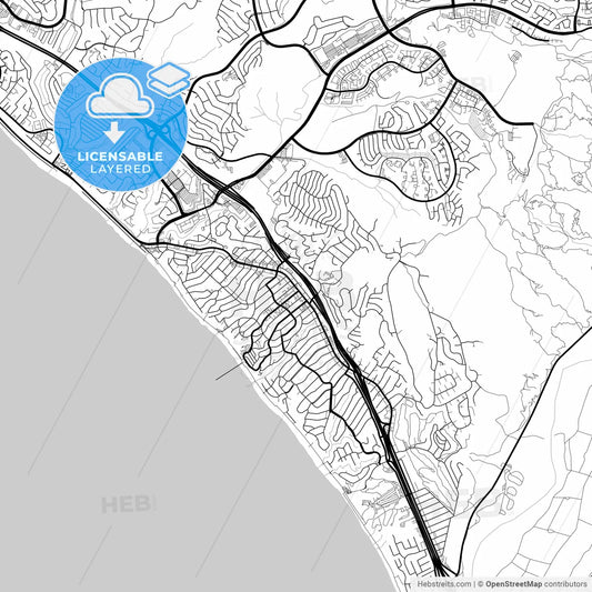 Layered PDF map of San Clemente, California, United States