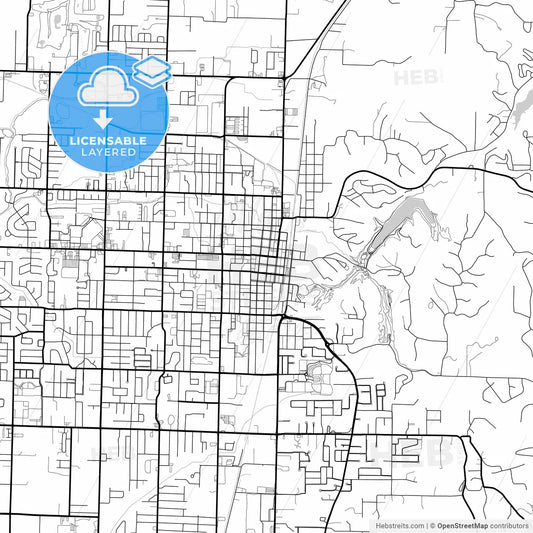 Layered PDF map of Rogers, Arkansas, United States