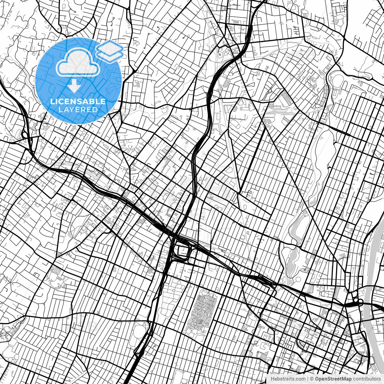 Layered PDF map of East Orange, New Jersey, United States