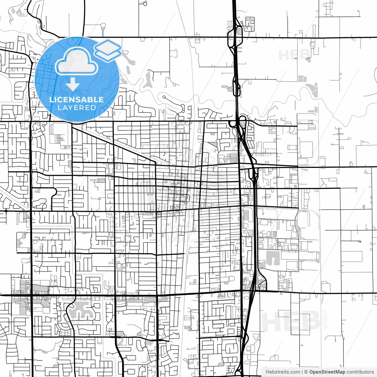 Layered PDF map of Lodi, California, United States