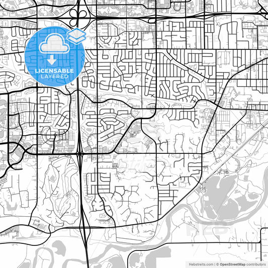 Layered PDF map of West Des Moines, Iowa, United States