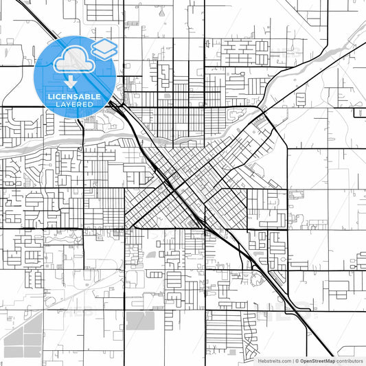 Layered PDF map of Madera, California, United States