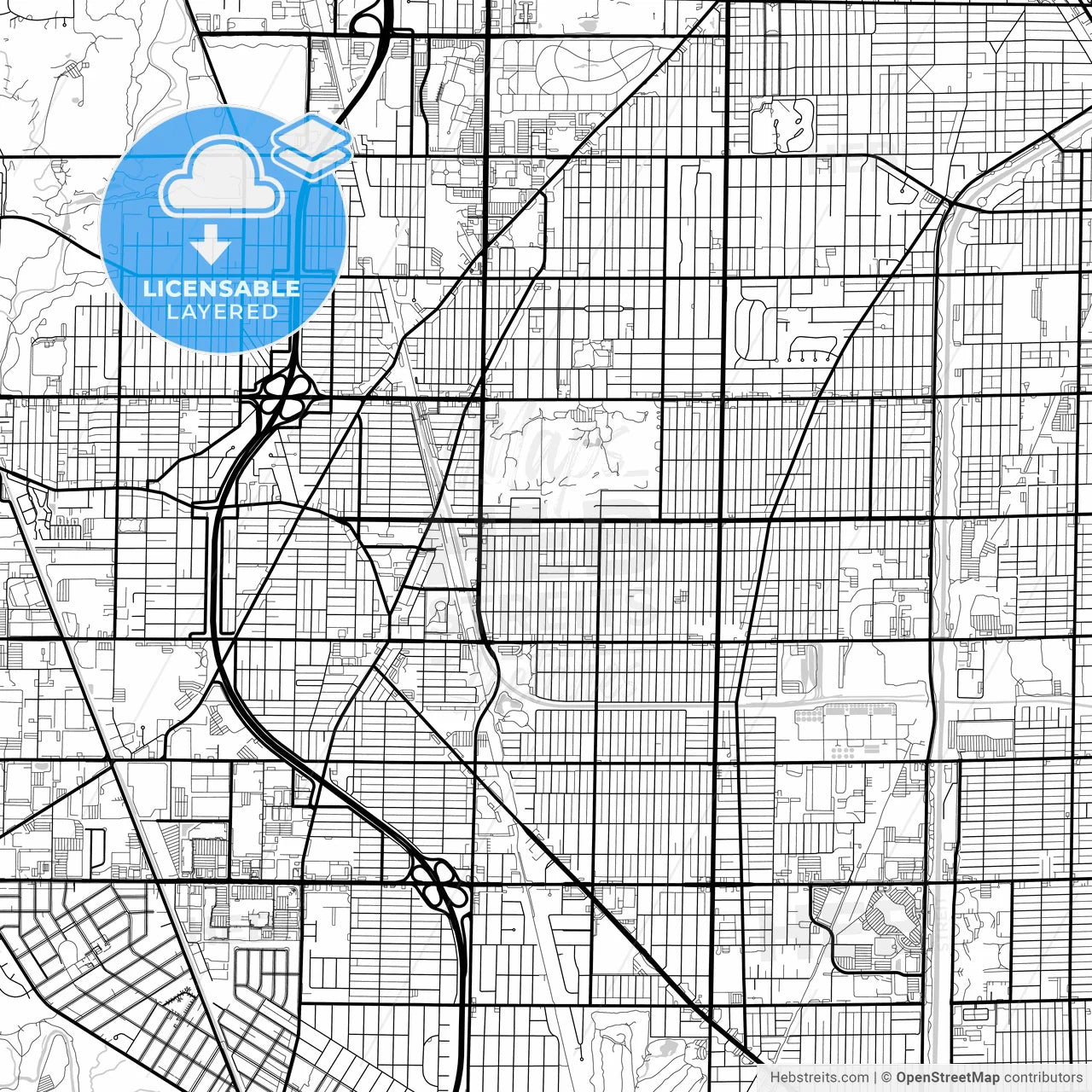Layered PDF map of Skokie, Illinois, United States