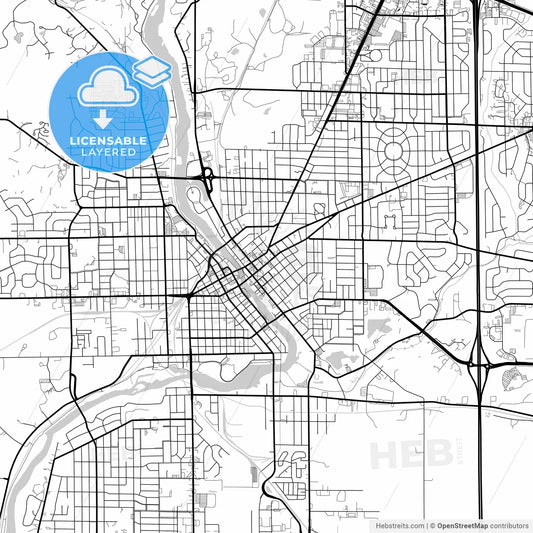 Layered PDF map of Janesville, Wisconsin, United States