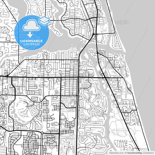 Layered PDF map of Jupiter, Florida, United States