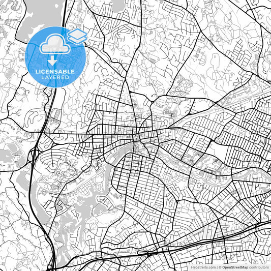 Layered PDF map of Waltham, Massachusetts, United States