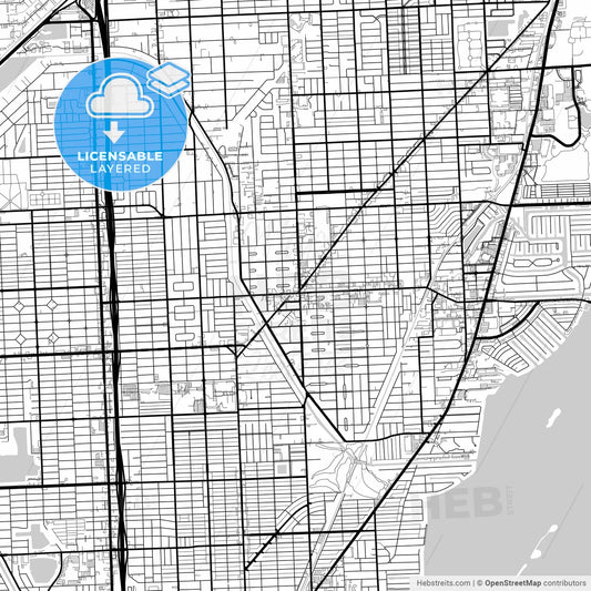 Layered PDF map of North Miami, Florida, United States