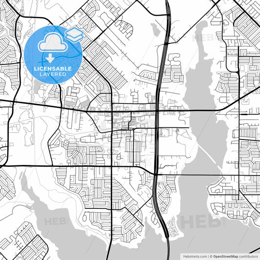 Layered PDF map of Rowlett, Texas, United States