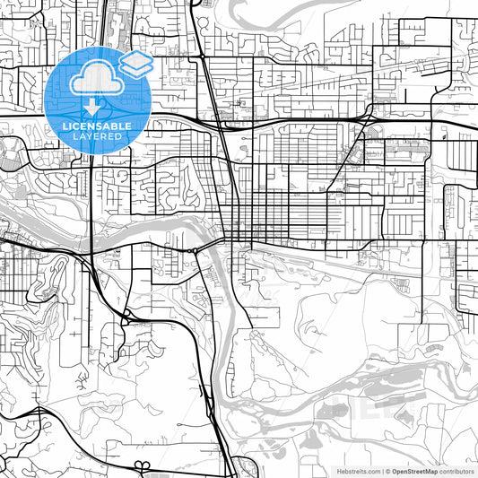Layered PDF map of Springfield, Oregon, United States