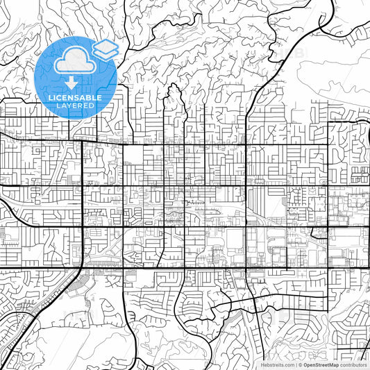 Layered PDF map of La Habra, California, United States