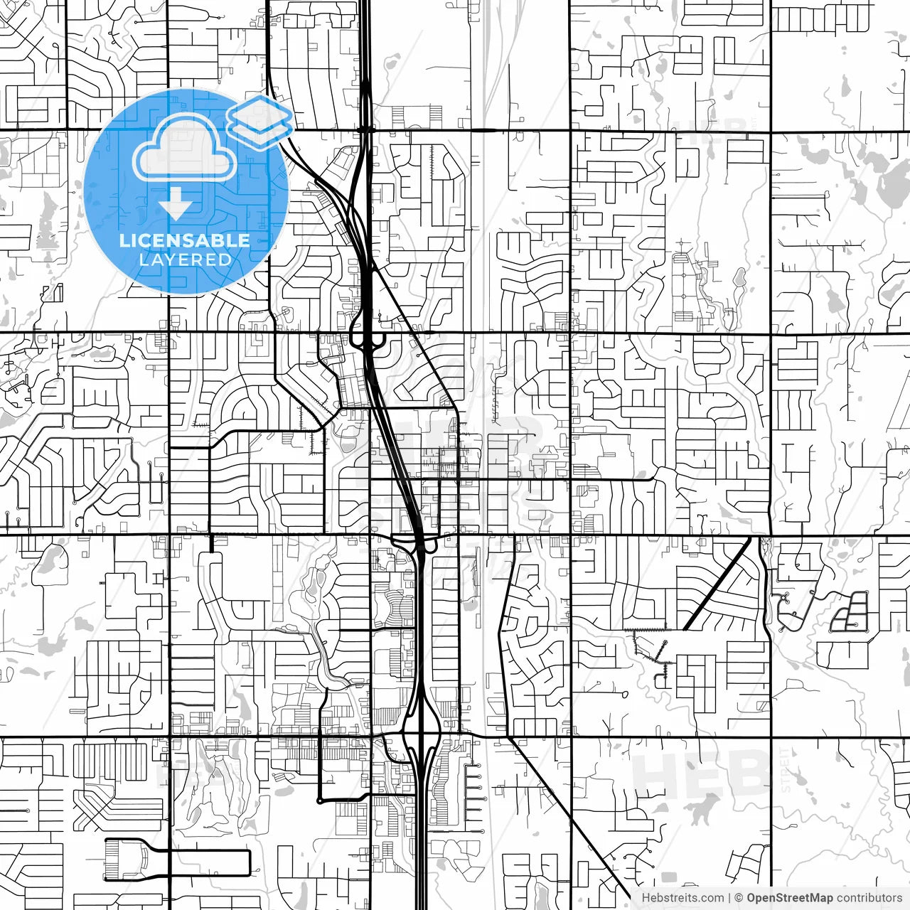 Layered PDF map of Moore, Oklahoma, United States
