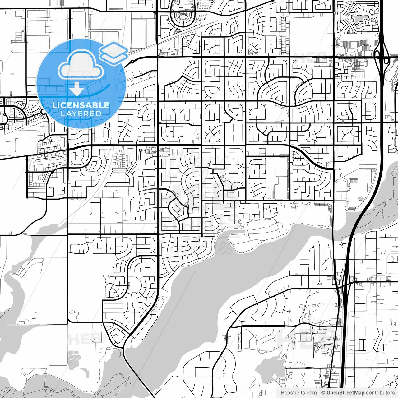 Layered PDF map of Eastvale, California, United States