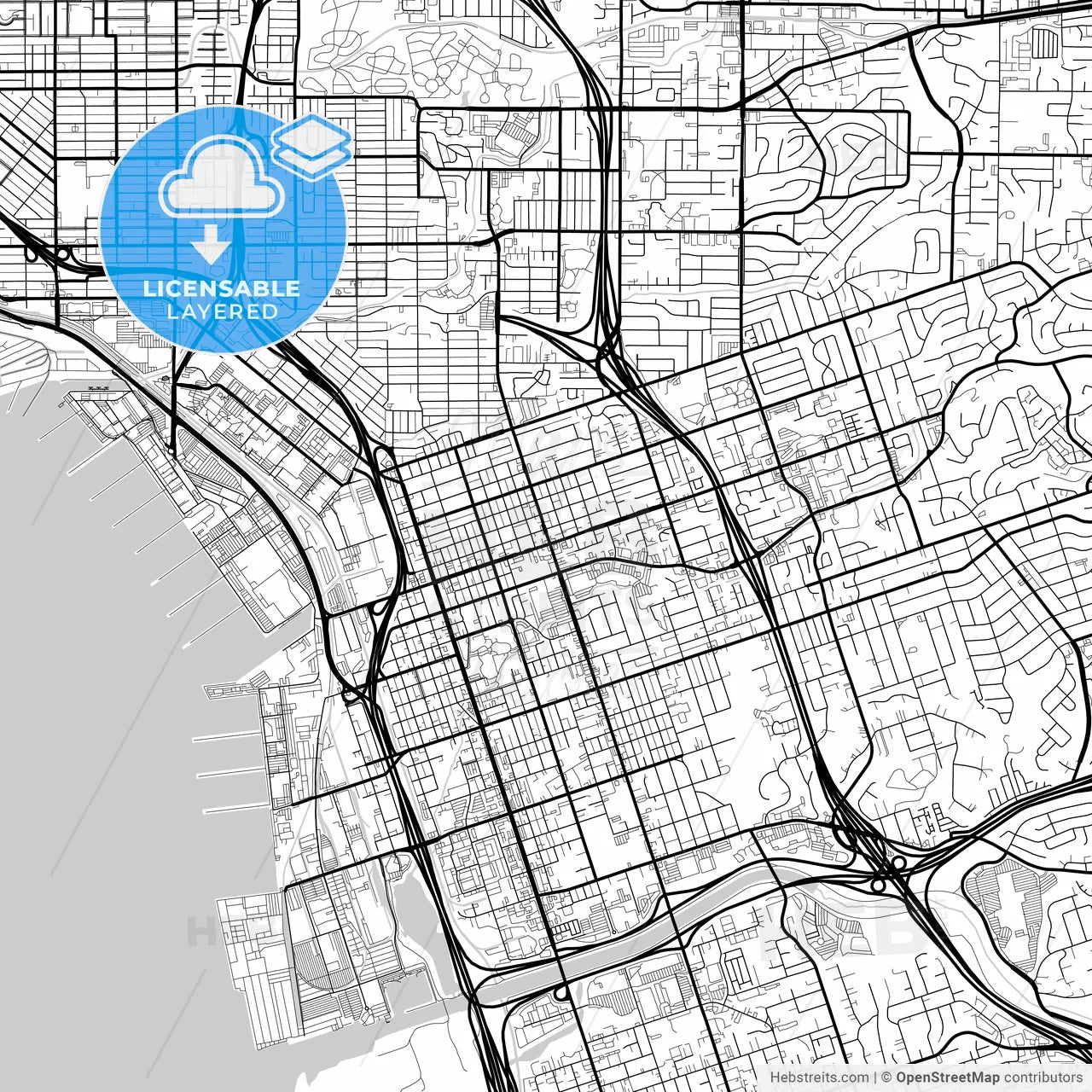 Layered PDF map of National City, California, United States