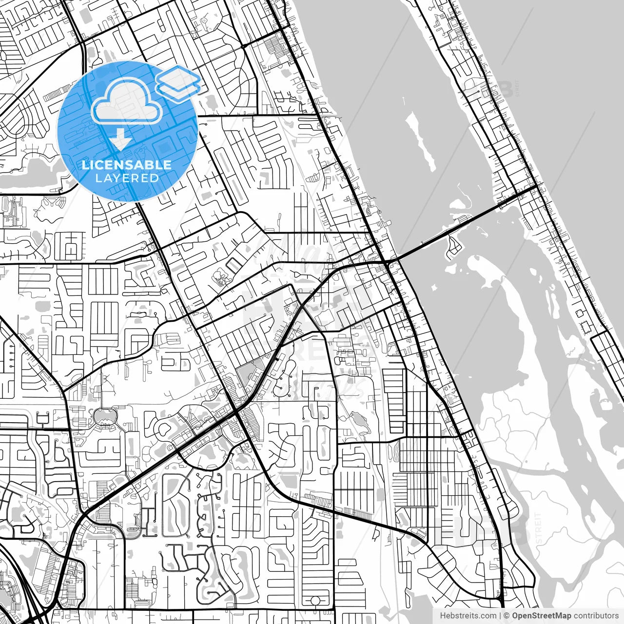Layered PDF map of Port Orange, Florida, United States