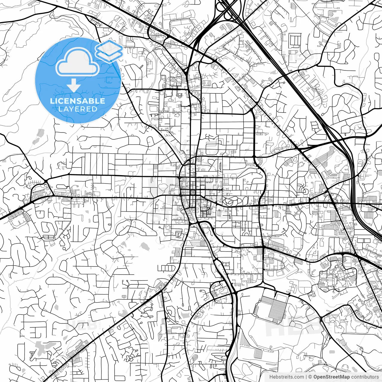 Layered PDF map of Marietta, Georgia, United States