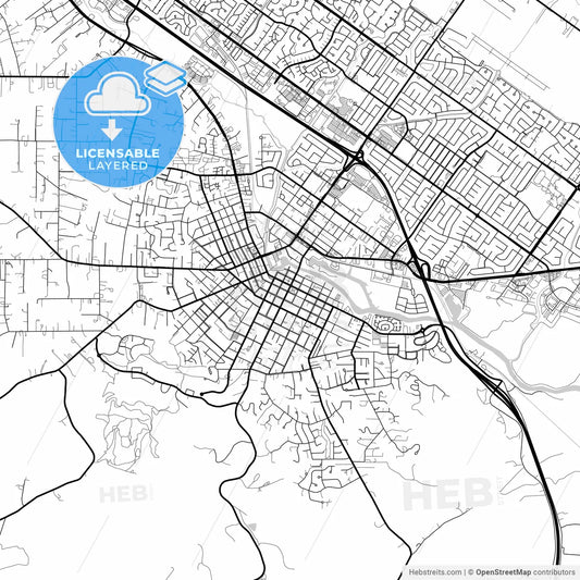 Layered PDF map of Petaluma, California, United States