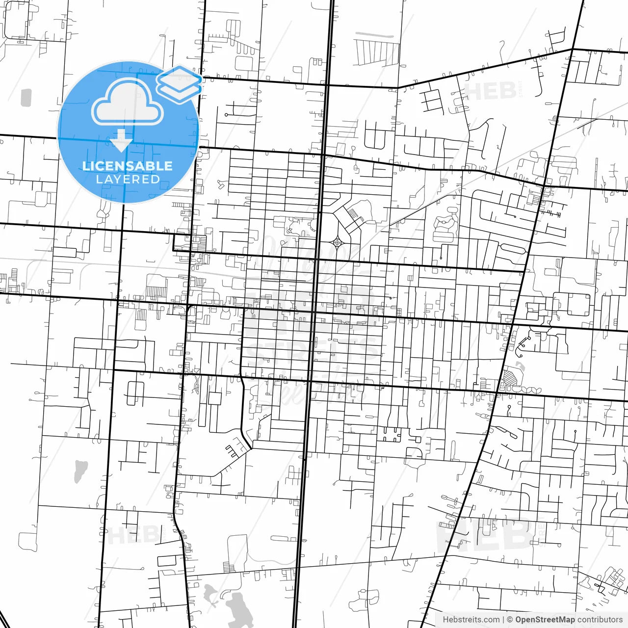 Layered PDF map of Vineland, New Jersey, United States