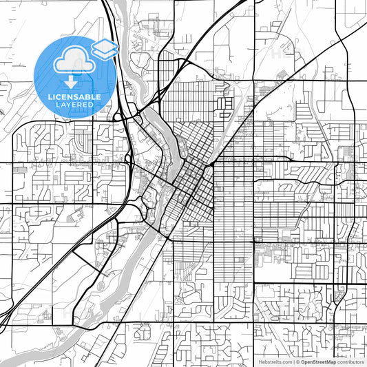 Layered PDF map of Idaho Falls, Idaho, United States