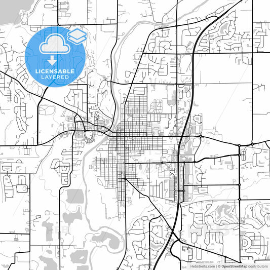 Layered PDF map of Noblesville, Indiana, United States